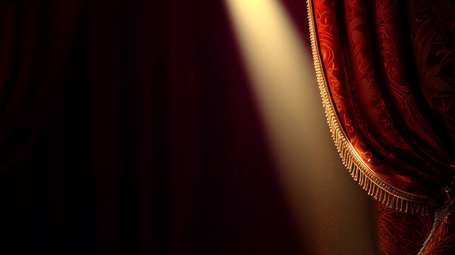 red curtain with spotlight