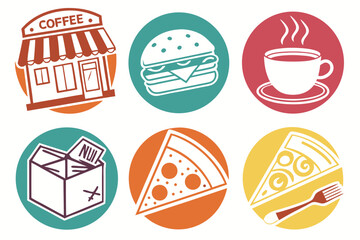 Vector art of food and drink icons for your project isolated on white background