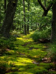 Fototapeta premium Vibrant Mossy Forest Floor