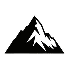 Stylized mountain range silhouette with pine trees