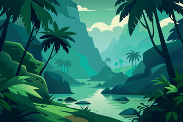 Abstract geometric composition with bold colors and text elements