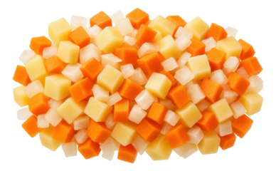 Bowl with shredded cabbage, mayonnaise, and mustard seeds for coleslaw mixing