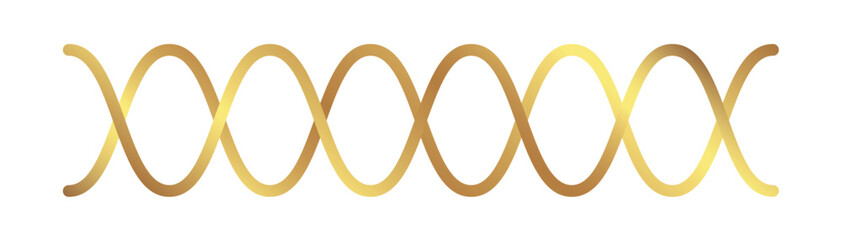 Gold wavy lines. Vector. Lines. Waves. Intersecting.