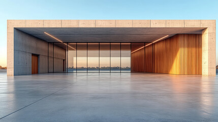 Fototapeta premium Modern urban concrete building space plaza