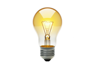 Brilliant idea illuminated by a glowing incandescent light bulb symbolizing innovation, creativity, and new beginnings in a modern concept