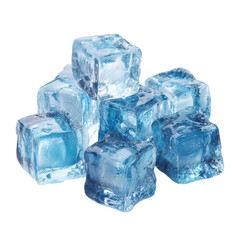 Obraz premium Colorful ice cubes stacked together on a white background, perfect for refreshing beverages or desserts