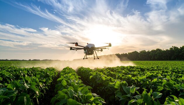 Precision agriculture using drone technology in soybean field for spraying pesticides and nutrients