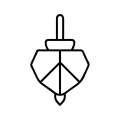 Obraz premium Simple line drawing of a dreidel in minimal design 