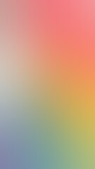 The image features a soft, blurred gradient transitioning from pink and orange hues at the top to blues and greens at the