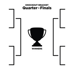 Knockout Tournament Bracket Vector. Quarter Final Elimination Chart Template Layout