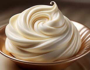 creamy swirl of soft light colored frosting smooth texture and inviting design confection perfection desserts culinary delight and tempting