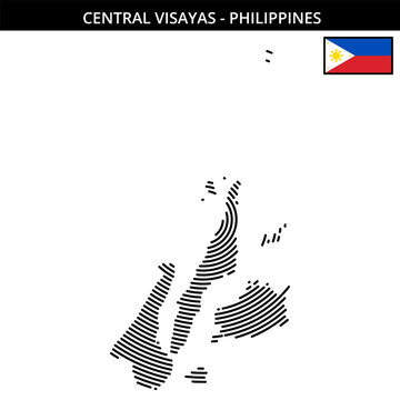 Geographical map of Central Visayas showcasing Philippines flag