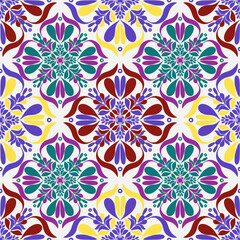 Beautiful, seamless, multi-colored flowers