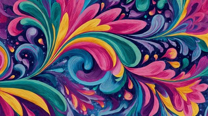 Fototapeta premium Vibrant Swirling Kaleidoscopic Psychedelic Style Abstract Art
