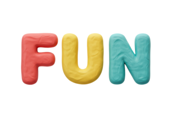 Isolated Fun Clay Letters, Playful and Colorful Design