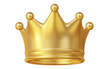 3d royal golden crown. Textured king gold crown. Stock vector illustration on isolated background.