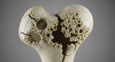 Osteoporosis closeup of a fragile, porous bone