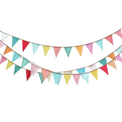 Obraz premium Colorful decorative bunting adds charm to a festive celebration in a bright setting
