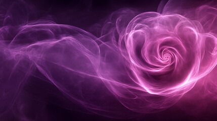 Abstract swirling flower design in shades of pink and purple.