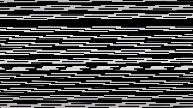 A black background with many horizontal white lines of varying lengths scattered about
