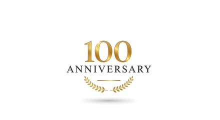 Fototapeta premium Elegant Gold 100th Anniversary Logo Design