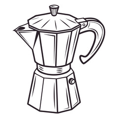 Moka pot coffee maker line art espresso maker stovetop coffee