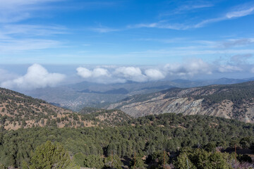 Obraz premium view from Mount Olymbos in Cyprus