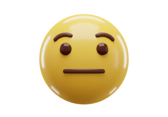 Fototapeta premium Isolated Neutral Expression Emoji