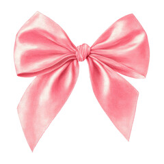 Delicate, blush-pink satin ribbon bow