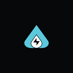 Fototapeta premium Innovative water energy logo design representing sustainable technology