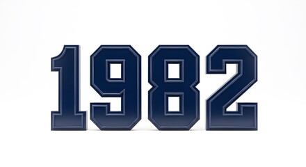 Fototapeta premium 1982 - Bold Blue Year Isolated