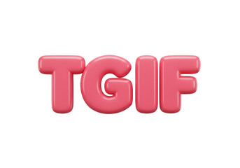 Isolated TGIF Pink Bubble Text