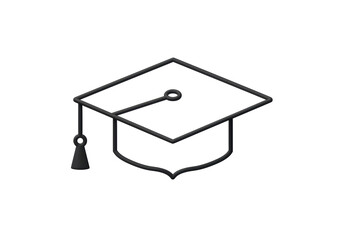 Isolated Graduation Cap Education Symbol