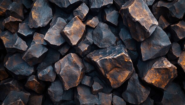 Close Up Look At Iron Ore - Discovering The Natural Minerals In The Mine, Capturing The Beauty And Texture Of Ure.