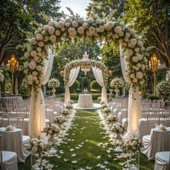 Fototapeta premium Elegant outdoor wedding ceremony