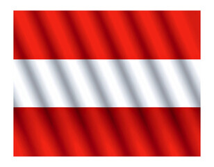 Obraz premium Austrian flag waving fabric isolated on transparent background