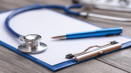 Certificate of Plastic Surgery With Stethoscope and Clinic Pen on a Clipboard in a Medical Office Setting