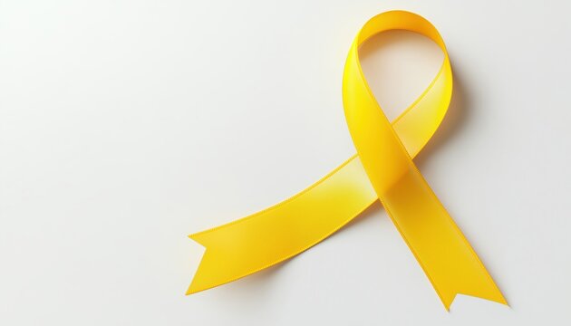 Raise Awareness For Sarcoma And Bone Cancer With Calligraphy Poster Featuring White And Realistic Yellow Ribbon. Use This Template!