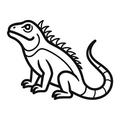 vector of a cartoon lizard