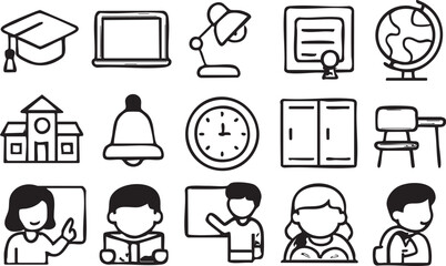 Education and School Icon Set.