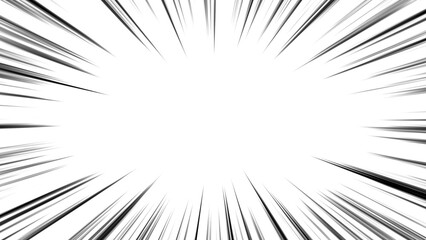 Naklejka premium 衝撃シーンに使えそうな、シンプルな集中線のエフェクト画像
