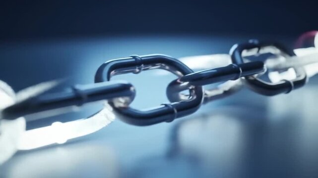 Interlocking Metal Chains in Motion