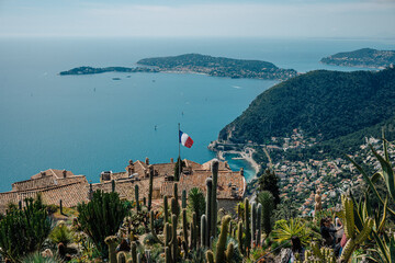 Scenic View of the French Riviera from Eze Village with Vibrant Landscapes and Mediterranean Sea