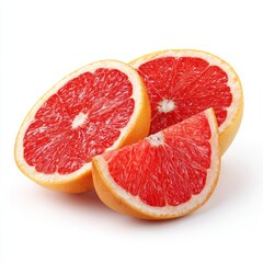 Fresh grapefruit slices. Close-up view of sliced grapefruit with vibrant color