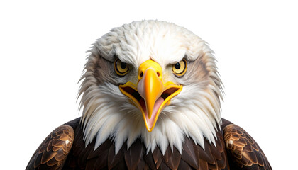Obraz premium Intense eagle mascot with a sharp gaze isolated on transparet background 