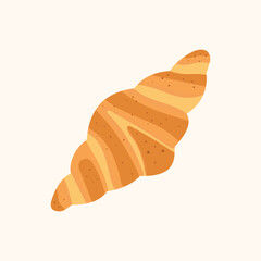 Vector illustration of a delicious croissant pastry with golden brown layers, perfect for bakery-themed design.