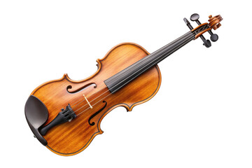 Acoustic violin isolated on transparent background