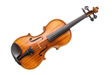 Acoustic violin isolated on transparent background