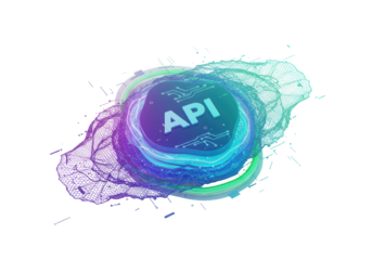 Isolated Abstract API Integration Network Concept