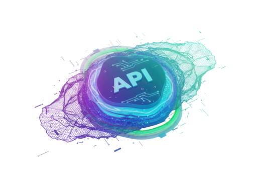 Isolated Abstract API Integration Network Concept